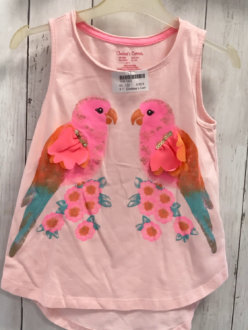 Chelsea´s Corner  T-Shirt  Gr. 122  rosa ink türkis bunte Vögel mit Glitzer 
