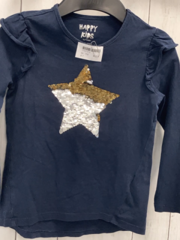   Langarmshirt Gr. 110  blau Pailettenstern 