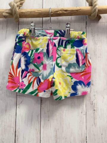 Mini Boden Shorts Gr. 116  weiß Frottee bunte Blumen 