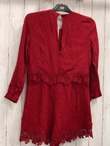 neu Zara  Playsuit  rot Blumenstickerei NP 59,95 € 