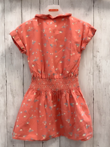 Cyrillus  Kleid  Gr. 116  hellrot Blumen gesmokter Taillenbereich 