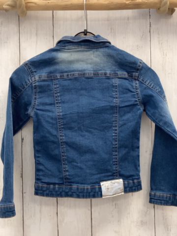 Minoti  Jeansjacke  Gr. 110  blau bunte Pailettenherzn 