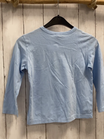 Benetton  Langarmshirt  Gr. 116  hellblau bunte Schrift 