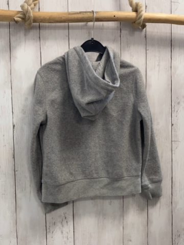 GAP  Fleecejacke  Gr. 116  grau Kapuze lachs Schrift mit transparenten Pailette 