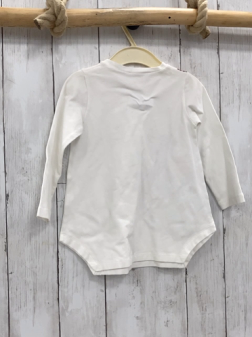 Liu-Jo  Langarmshirt  Gr. 98  weiß Gitarre Blumen mit Steinen 