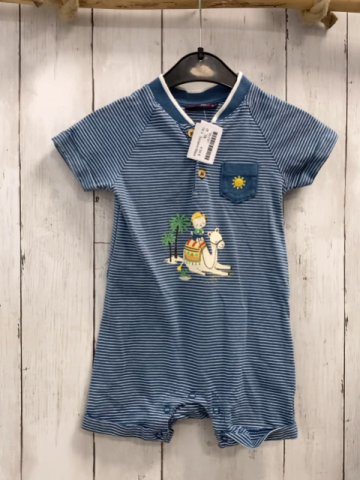 Sergent Major  Playsuit  Gr. 74  hellblau weiße Streifen Kamel Palme 