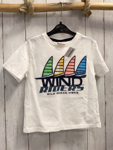 Boboli  T-Shirt  Gr. 104  weiß bunte Surfbretter Schrift 