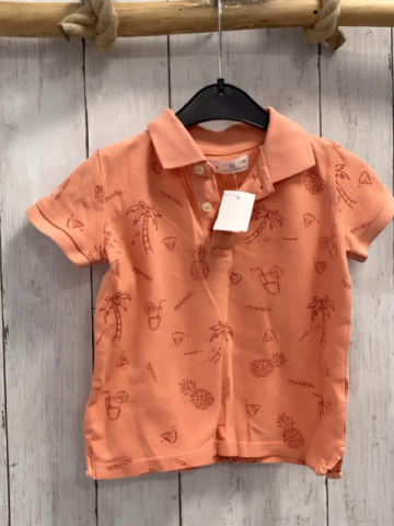 Zara  T-Shirt  Gr. 98  orange rote Palmen Getränke Früchte 