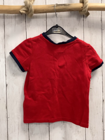 Okaidi  T-Shirt  Gr. 98  rot blauer Bund 