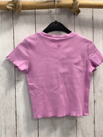 Benetton  T-Shirt  Gr. 110  rosa Rippen kurz geschnitten