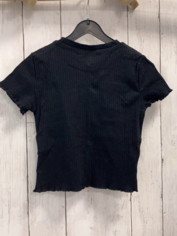 Benetton  T-Shirt  Gr. 110  schwarz Rippen kurz geschnitten