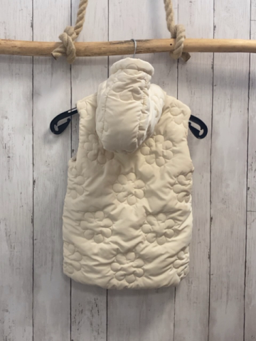   Weste  Gr. 116  beige gestickte Blumen Kapuze 