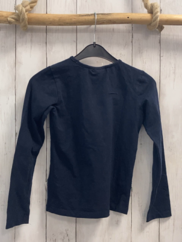 Jubelo  Langarmshirt  Gr. 140  blau bunte Pailettenschrift 