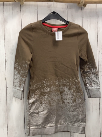 Vingino Kleid Gr. 104  oliv silber Glitzerdruck