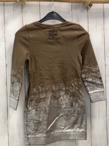 Vingino Kleid Gr. 104  oliv silber Glitzerdruck