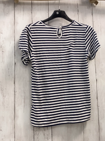   T-Shirt  Gr. 146  blau weiße Streifen blaue Schleife mit weißen Punkten 