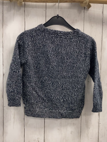  Pullover Gr. 98  blau weiß meliert Schneemann Strick