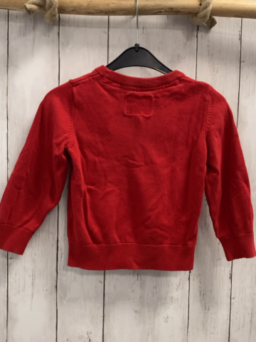  Pullover Gr. 98  rot Feuerwehrfahrzeug Strick