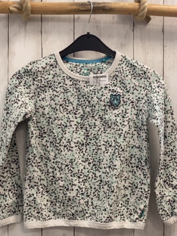 WE Pullover  Gr. 134/140  weiß mint grauer Druck Tigerkopf 