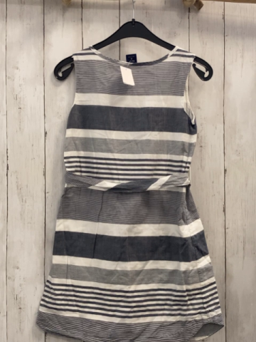 GAP  Kleid  Gr. 128  grau weiße Streifen mit Gürtel 