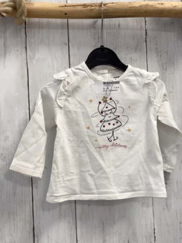 Vertbaudet  Langarmshirt  Gr. 68  weiß Tannenbaum 