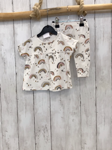 2tlg Next  T-Shirt + Radler  Gr. 68  weiß bunte Bögen 