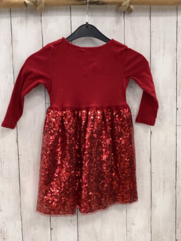 H&M  Kleid  Gr. 98  rot Rippenoberteil Tüllrock 