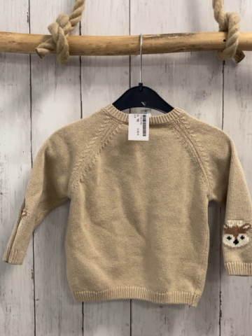   Pullover  Gr. 86  sand Strick Bär + Rehköpfe 