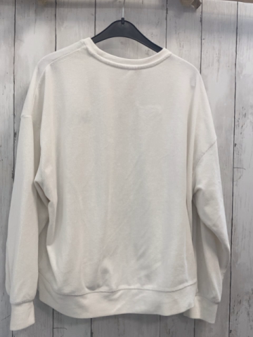   Pullover  Gr. 152  weiß Rippen Schrift Micky Mouse 