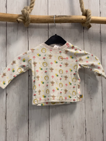 Bornino Langarmshirt Gr. 62  weiß beige Bund bunte Tiere