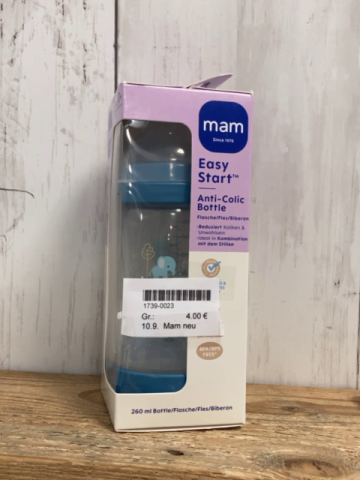 Mam neu  Babyflasche  weiß hellblau 