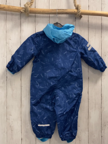   Regenoverall Gr. 74 blau hellgraue Dinos hellblaue Kapuze 