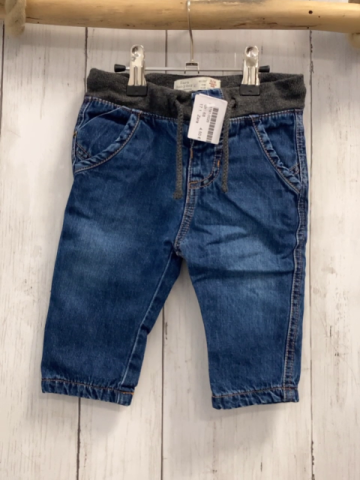 Zara  Hose  Gr. 68  blau Jeans grauer Strickbund mit Kordel 