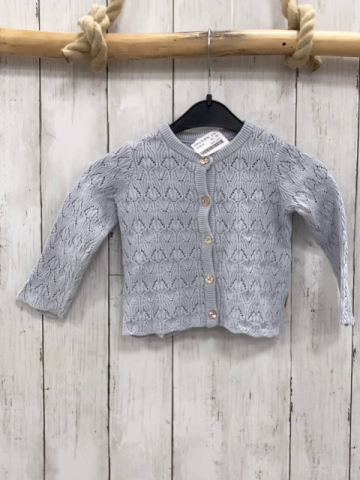 Hust & Claire  Strickjacke  Gr. 74  hellblau Lochmuster 
