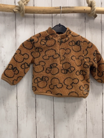Disney  Pullover  Gr. 74  braun graue Micky Mouse Köpfe Reißverschluss 
