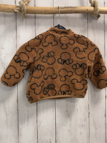 Disney  Pullover  Gr. 74  braun graue Micky Mouse Köpfe Reißverschluss 