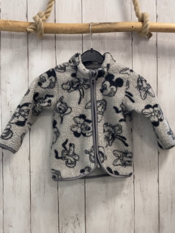 Disney  Teddyjacke  Gr. 86  hellgrau schwarze Micky Mouse Köpfe 