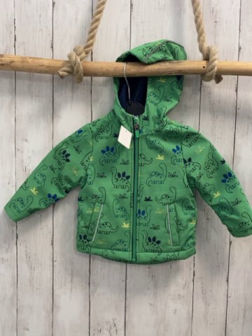   Softshelljacke  Gr. 80  hellgrün Dinos blaues Fleecefutter 