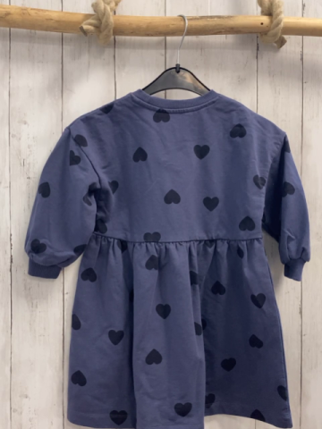H&M Kleid  Gr. 98  lila schwarze Herzen 