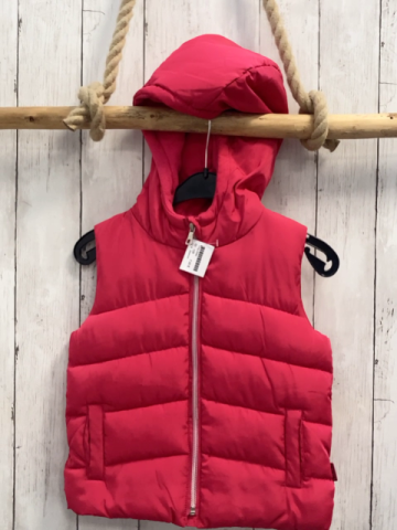 Mango Weste  Gr. 128 himbeerton Kapuze silber Reißverschluss 