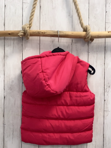 Mango Weste  Gr. 128 himbeerton Kapuze silber Reißverschluss 