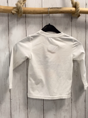  Langarmshirt  Gr. 92  weiß blau orange mit Schrift