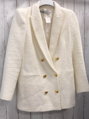 Zara  Blazer Gr. M  creme Struktur goldene Knöpfe 