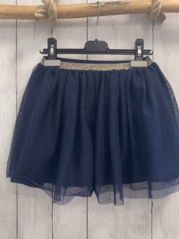 H&M Rock Gr. 110  blau Tüllüberrock goldene Glitzerpunkte + goldener Glitzerbund 