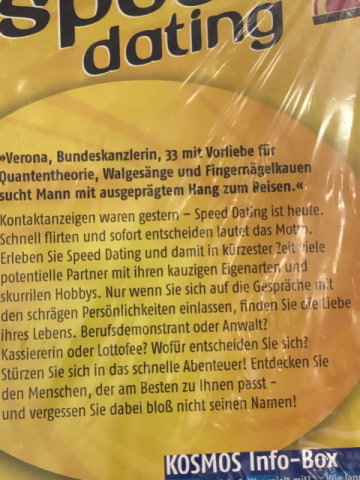 neu  Spiel Speed Dating 