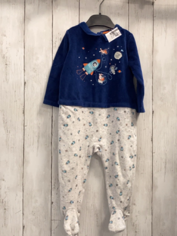 sergent major Schlafanzug Gr. 80  dunkelblau + grau Nicky Weltraummotive