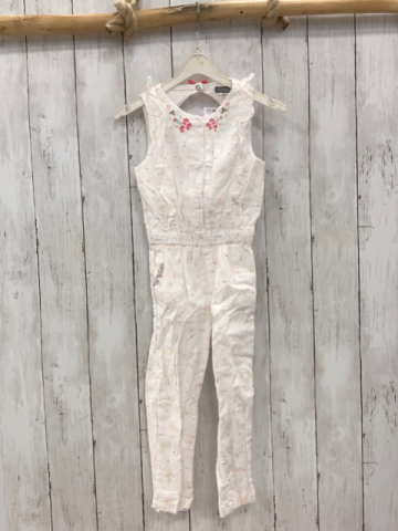 Sergent Major  Jumpsuit  Gr. 98  weiß truktur Blume Rüschen 