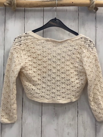 Zara  Strickjacke  Gr. 110  beige Lochmusster 