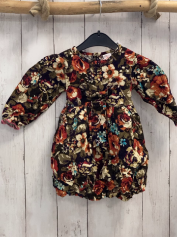 Carters  Kleid  Gr. 74  braun Kord bunte Blumen 
