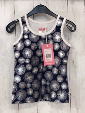 neu Lofft  Top  Gr. 116  blau silber Sternblumen weißer Bund NP 19,95 € 